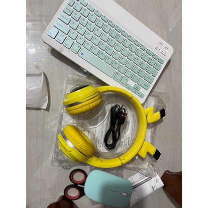 Tai Nghe Chụp Tai Bluetooth Không Dây Pikachu Màu Vàng Cute Dễ Thương Đèn LED Sáng Độc Đáo Âm Thanh Sống Động - Giá Rẻ