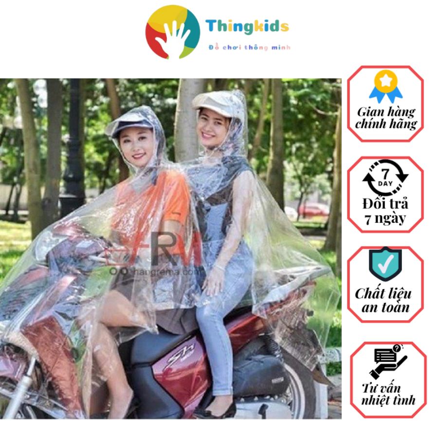 Áo mưa trong suốt 1 đầu và 2 đầu - Thingkids