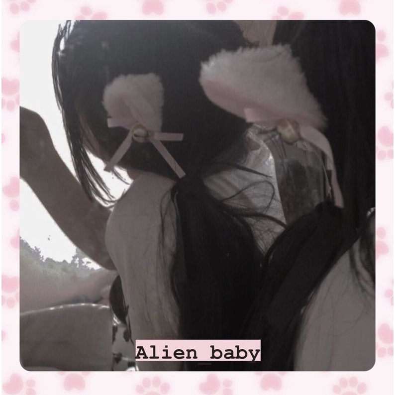 SẴN kẹp tóc tai mèo cosplay cute màu trắng