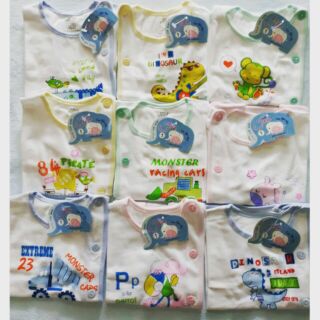 Áo sơ sinh dài tay cài cúc lệch Jou