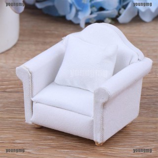 Trẻ 1 / 12 nhà búp bê mini sofa trắng có đệm lưng phụ kiện nhà búp bê