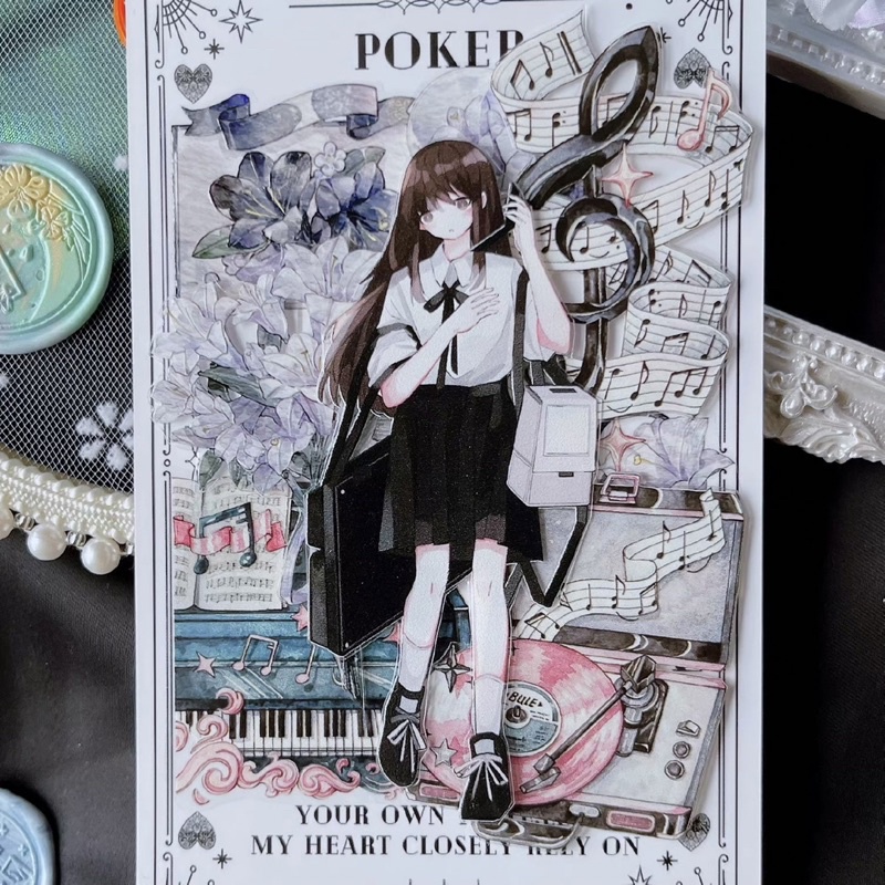 Băng dính PET tape hoạ tiết hoa bách hợp lily tím