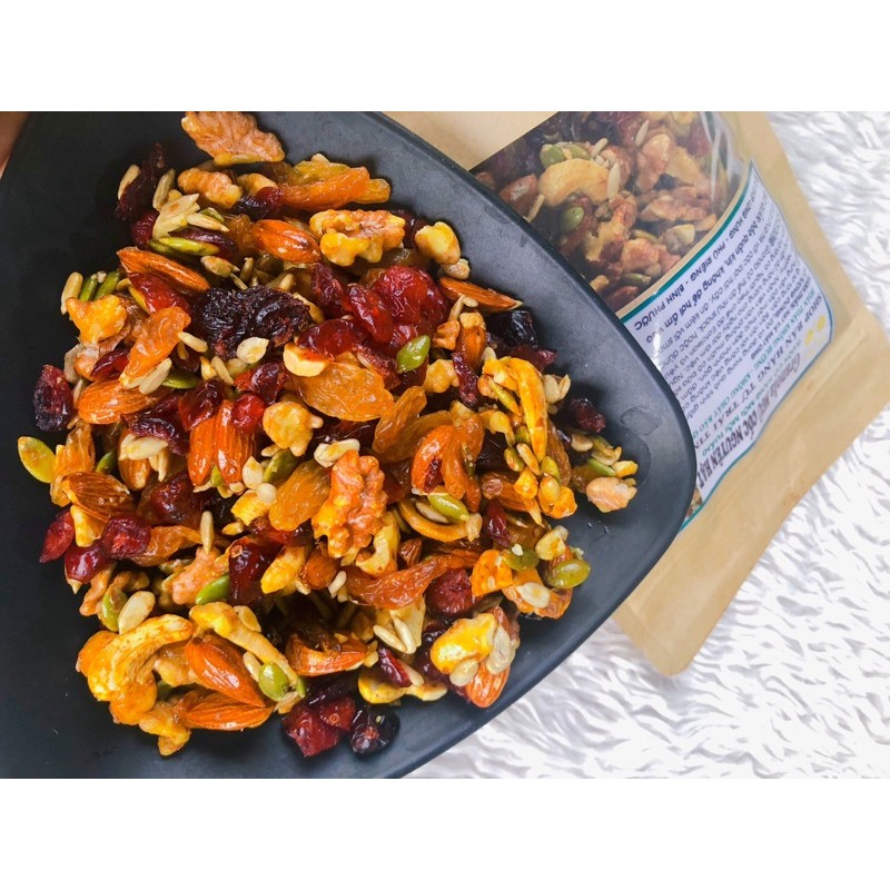 500GRAM GRANOLA - NGŨ CỐC HẠT VÀ TRÁI CÂY, HỖ TRỢ GIẢM CÂN VỊ TRUYỀN THỐNG TÚI ZIP