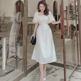 Đầm xoè đi tiệc tay phồng sang trọng (mặc được 2 kiểu)