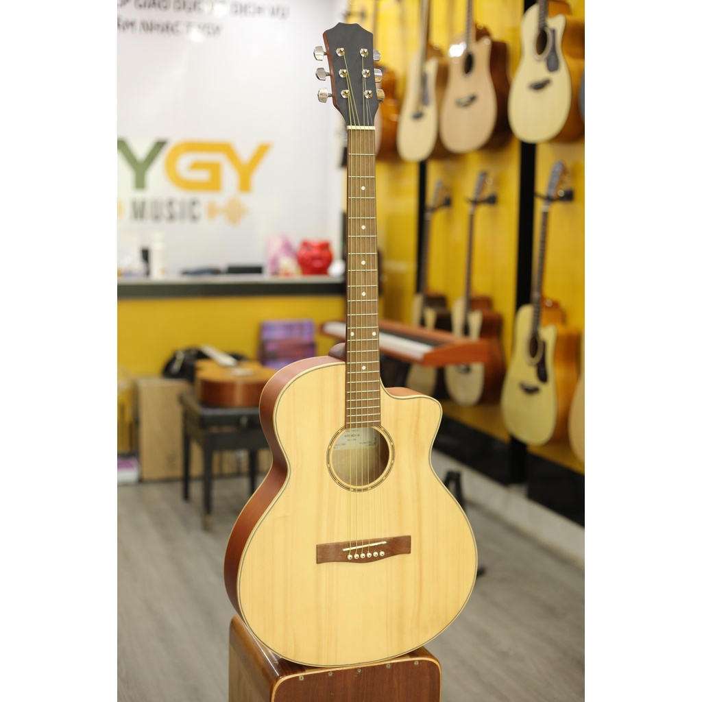 Đàn Guitar Acoustic LuthierV LV120 Full Size Tich Hợp EQ7545 Tặng Kèm Đầy Đủ Phụ Kiện Bao Đàn, Capo,Pick