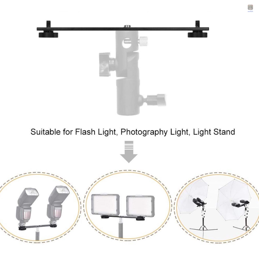 Thanh giá đỡ mở rộng máy ảnh kép có ốc vít 1/4inch dành cho DSLR LED
