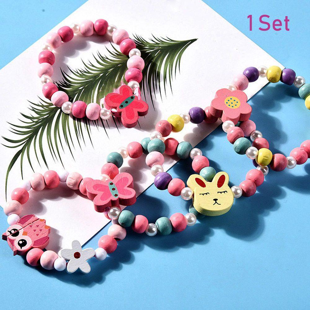 1 Set Đồ Chơi Xỏ Hạt Nhựa Resin Hình Bướm/Hoa Làm Quà Tặng Sinh Nhật Cho Bé Gái DIY