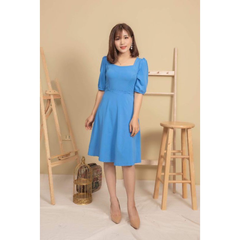 Váy cho con bú xanh tay lỡ