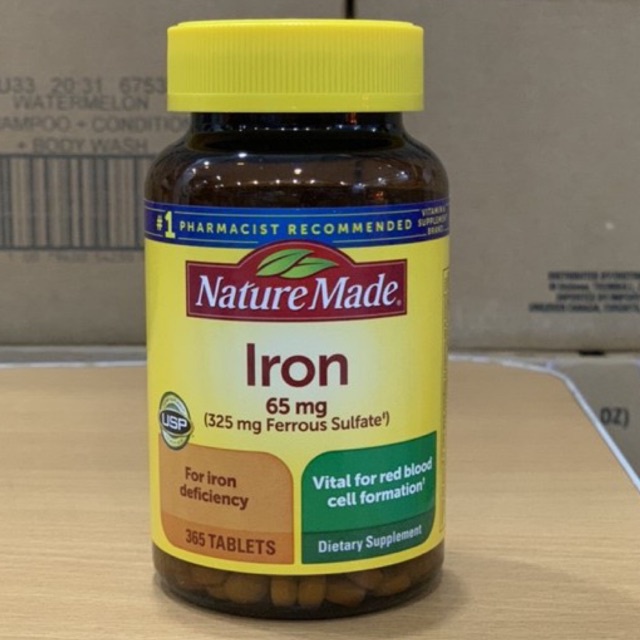 Viên uống sắt Iron nature Made của Mỹ 365 viên