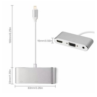 CÁP CHUYỂN LIGHTNING RA HDMI + VGA + AUDIO KINGMASTER KY-P002S