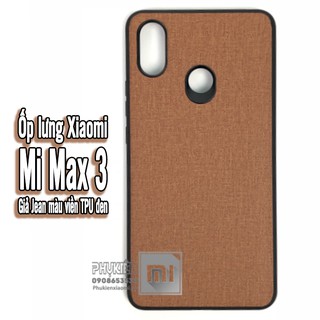 Ốp lưng Xiaomi Mi Max 3 nhựa dẻo Giả JEAN - Nâu