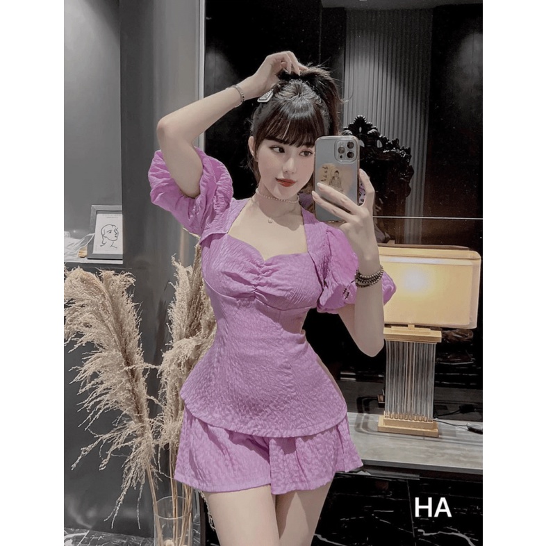 [ NEW CONCEPT ] SET VÁY XỐP TÀ NGẮN, TAY PHỒNG, PHONG CÁCH HÀN QUỐC DỄ THƯƠNG UP SHOP HHP