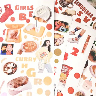 Combo 10 tờ sticker washi A4 dạng lì trang trí bullet journal siêu đẹp