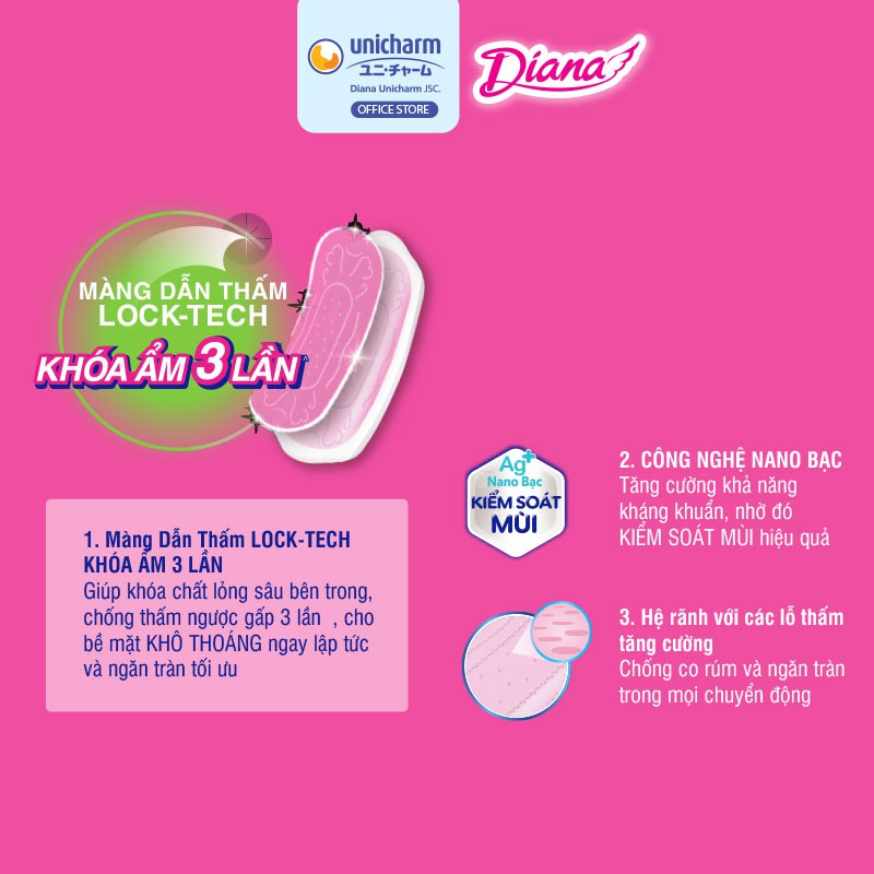 Lốc 6 gói Băng vệ sinh Diana siêu thấm siêu mỏng