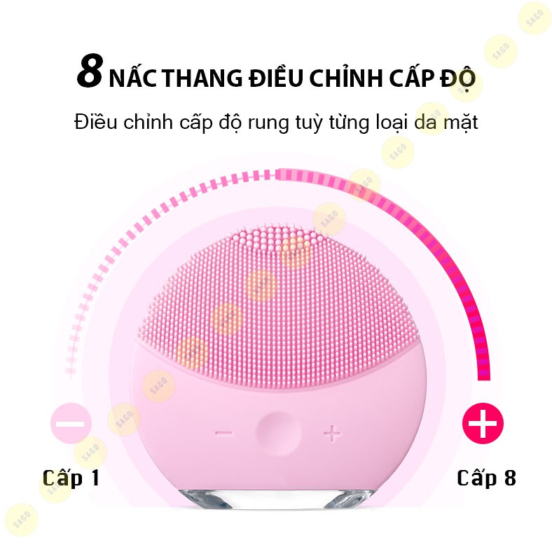 Máy rửa mặt FOREO LUNA MINI 2 , Máy rung CẦM TAY làm sạch SÂU DƯỚI da mặt, xe khít lỗ chân lông YT