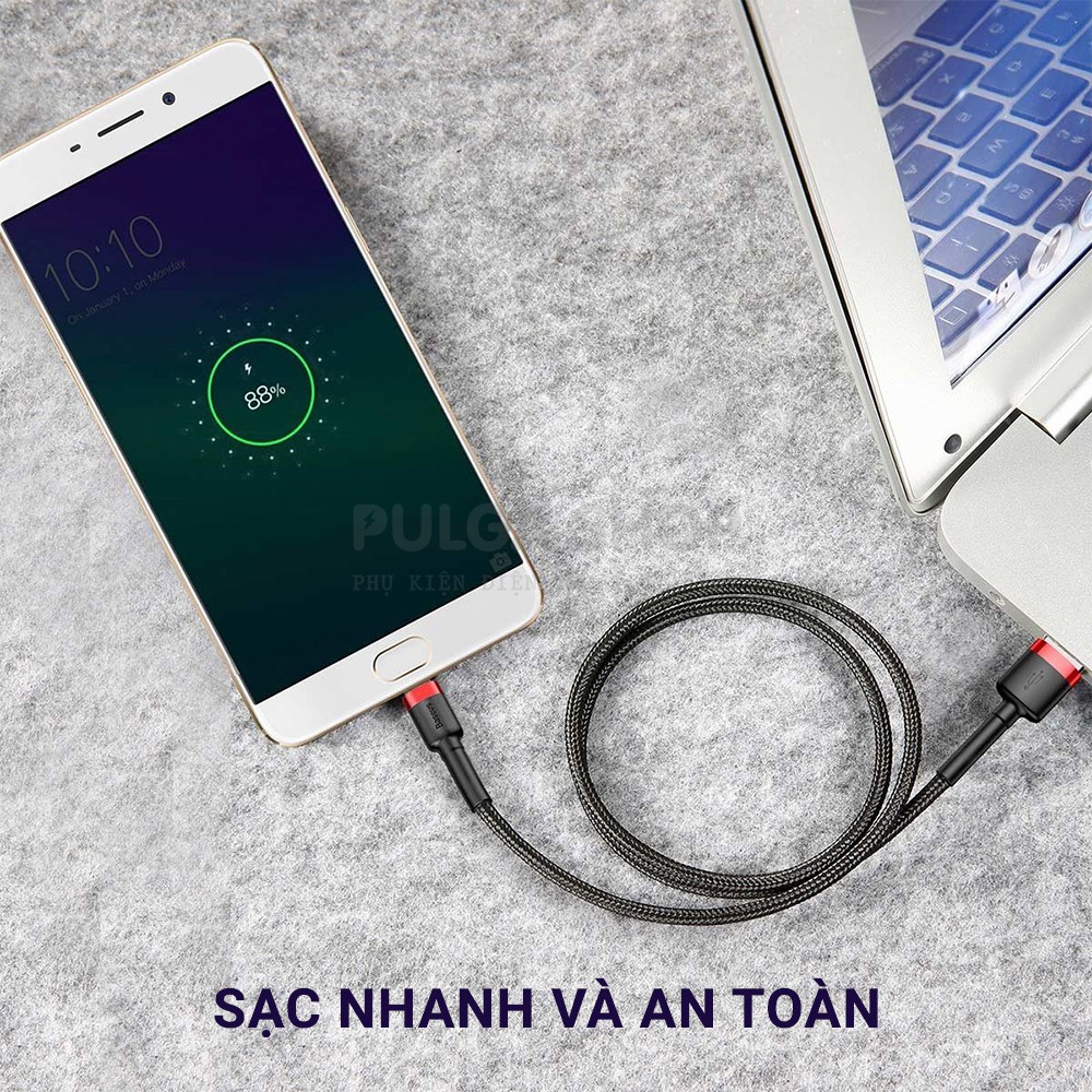 Dây Cáp Sạc Micro USB Baseus Sạc Nhanh 2.4A QC3.0 Cho Điện Thoại Android Samsung/ Oppo/ Huawei/ Xiaomi/ Vivo/ Realme