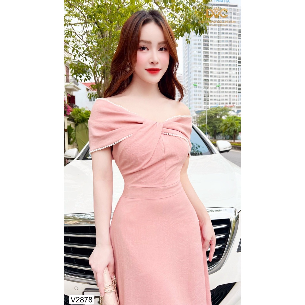 Váy hồng trễ vai V2878-DOLCE VIVA COLLECTION