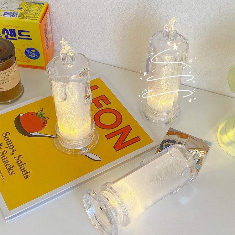 Đèn led phát sáng hình nến bằng điện tử phong cách cổ tích trang trí nội thất độc đáo