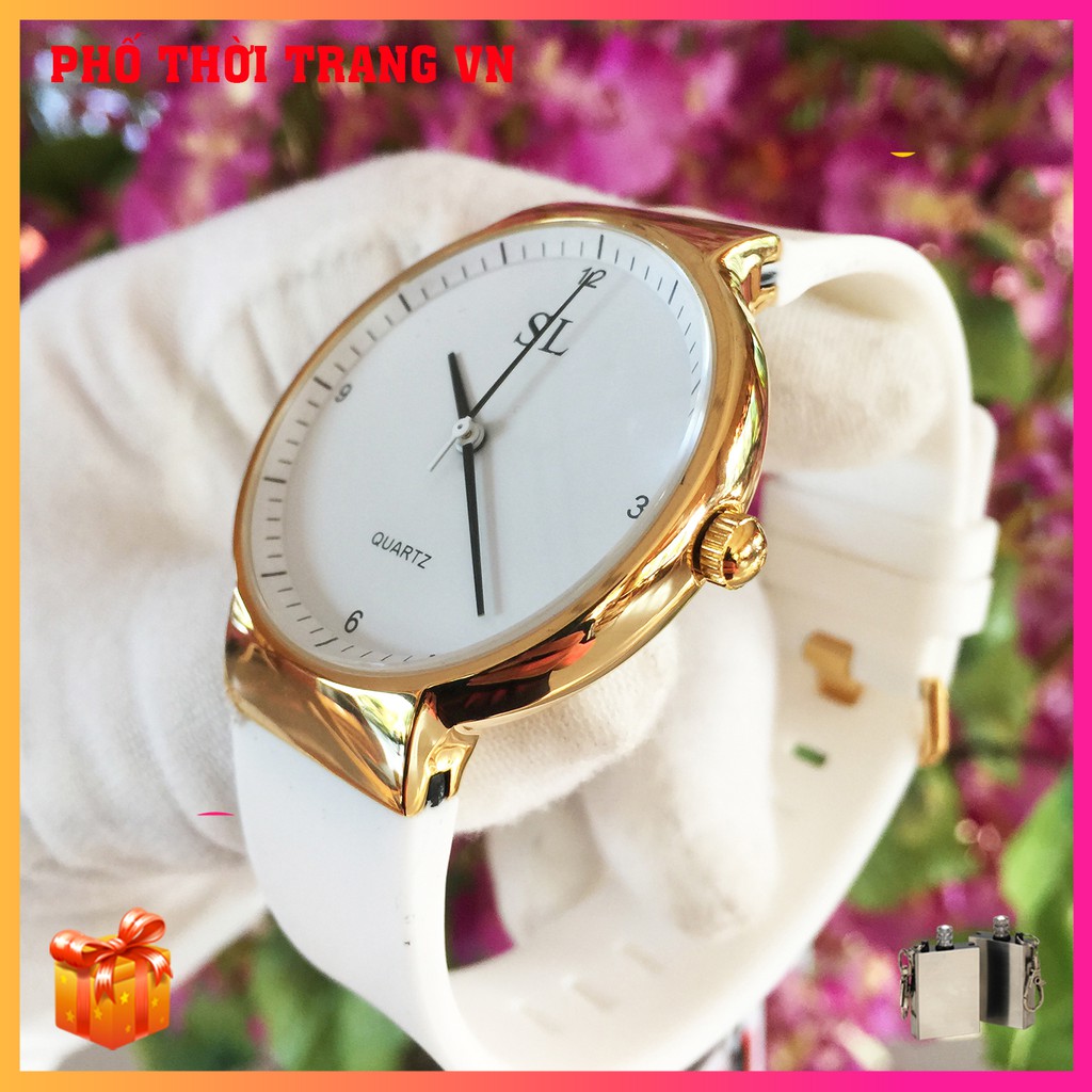 Đồng hồ nữ SL 5290 chính hãng , dây cao su cao cấp , full hộp, thẻ bảo hành 3 năm, mặt Sapphire chống nước, chống xước