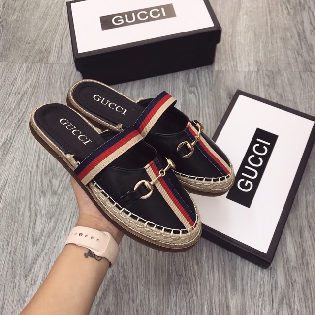 Dép sục da G c viền cói fullbox