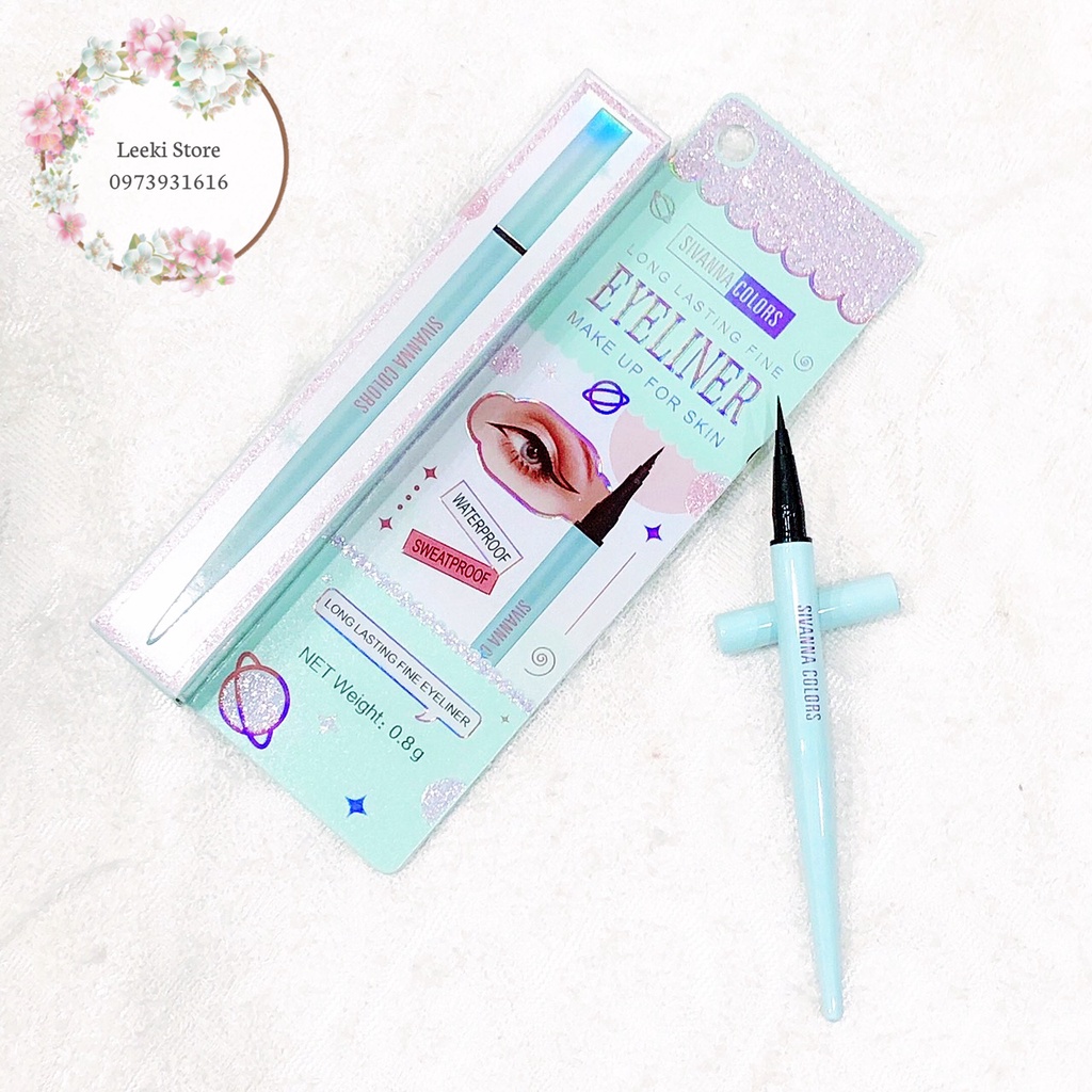 Bút Dạ Kẻ Mắt Nước Lâu Trôi Sivanna Màu Đen Long Lasting Fine Eyeliner ES8016