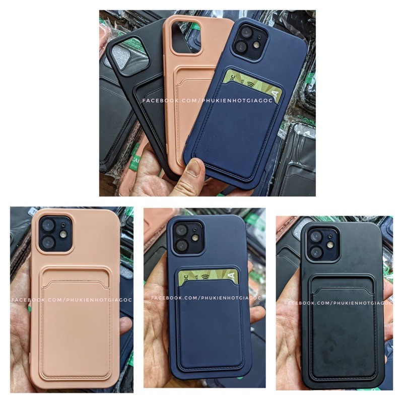 (SẵnVN) Ốp lưng silicon kiêm case đựng thẻ siêu mỏng Iphone 12 Pro max / 12 / 11 Pro max / XS max / XR / 6 / 7 / 8 plus