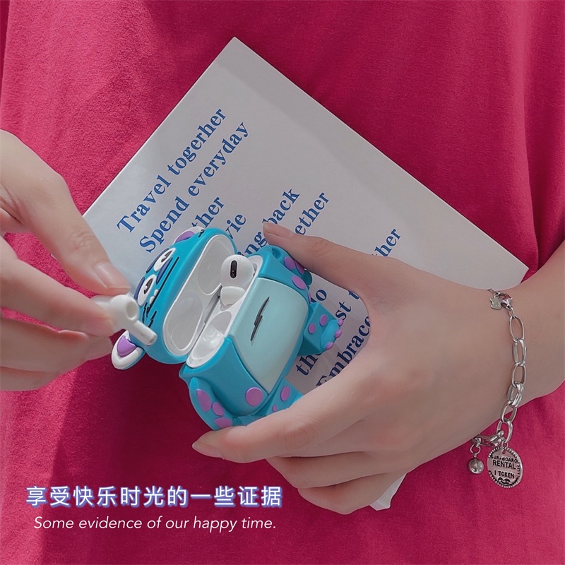 Vỏ Ốp Case  bảo vệ hộp đựng tai nghe Airpod 1/ Airpods 2 / Airpods Pro mike and sully hoạt hình monsters