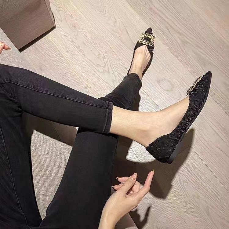 Giầy lười Giày Búp Bê Mũi Nhọn Đế Bằng Mềm Mại Thời Trang Xuân Hè Dễ Phối Đồ Cho Nữ