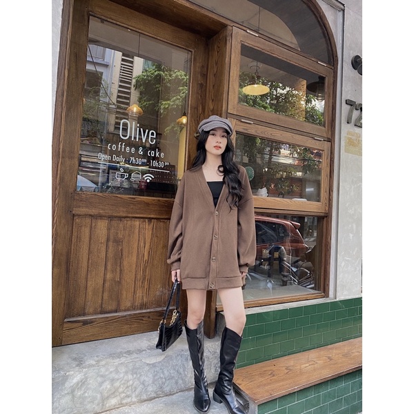 Áo Cardigan tăm cúc big