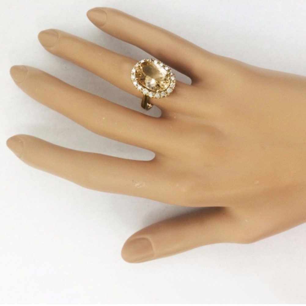 Nhẫn Đính Đá Topaz Nhân Tạo Hình Oval Cho Nữ