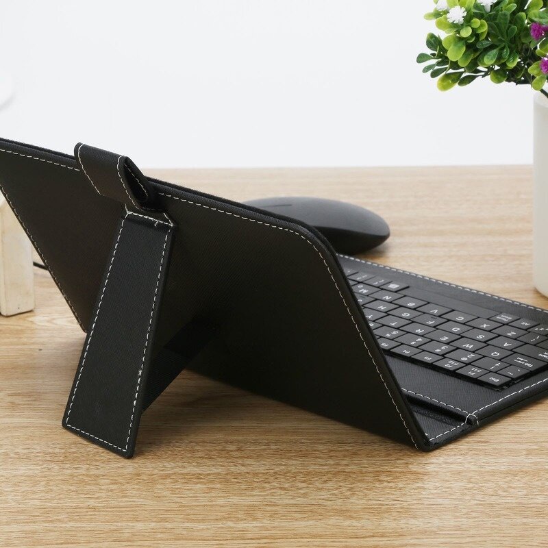 Bàn phím kết nối dây điện thoại,Android, Bao da nắp gập kiêm bàn phím tặng kèm chuột, type C. BH 1 đổi 1.