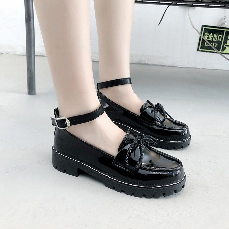 Cute Summer Fashionable Black Doll Shoe With Bow For Women | BigBuy360 - bigbuy360.vn