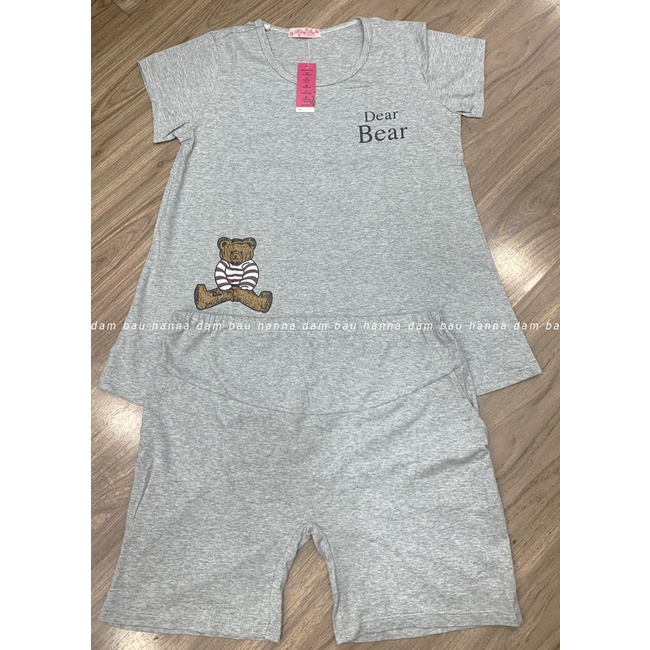 [HANNA- SIZE 40-70KG] Đồ bộ bầu thun cotton mặc ở nhà quần đùi chất thun loại 1 mềm mát không xù co dãn thoải mái