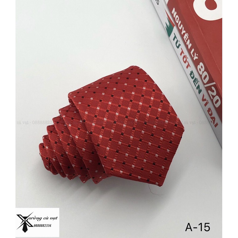 Cà vạt nam mầu đỏ bản 5cm cao cấp - cà vạt công sở