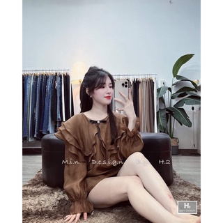 Áo sơmi tơ bèo nơ ngực