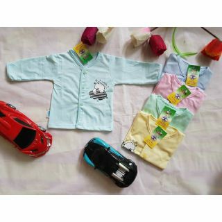 Set 5 áo sơ sinh dài tay vải cotton đẹp cho bé 3 đến 7kg