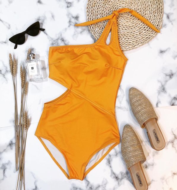 Bikini xẻ eo thắt vai cam
