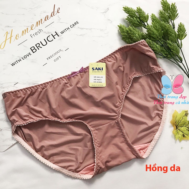 QUẦN LÓT NỮ BIGSIZE từ 85-95kg THUN LẠNH TRƠN HÀNG VIỆT NAM SAKI - BIG377