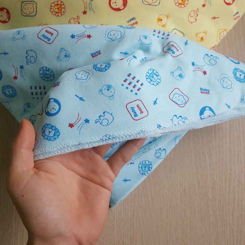 Tã chéo sơ sinh cotton BEPIKA in hình dễ thương cho bé kích thước 70x105cm