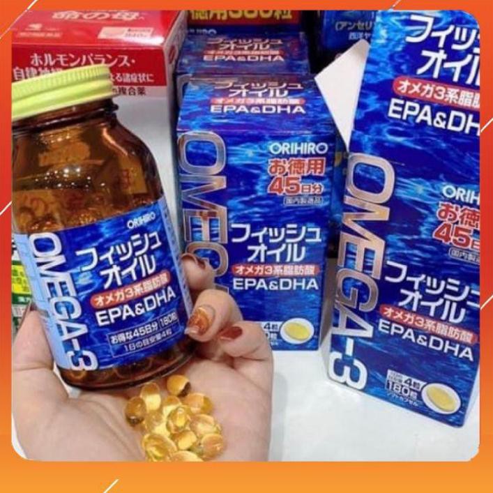 Dầu cá Omega 3 Orihiro [FREE SHIP_NỘI ĐỊA] Fish Oil Nhật Bản hộp 180 viên