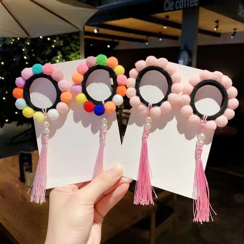 Kẹp Tóc Đính Hoa Tua Rua Dễ Thương Cho Bé Gái