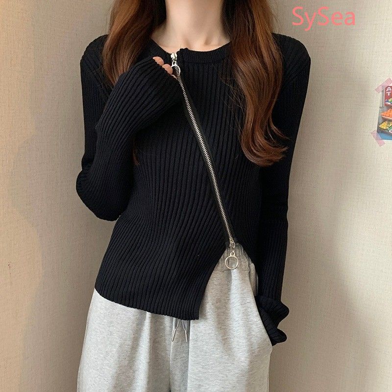 Áo sweater dệt kim tay dài thời trang mùa thu dành cho nữ