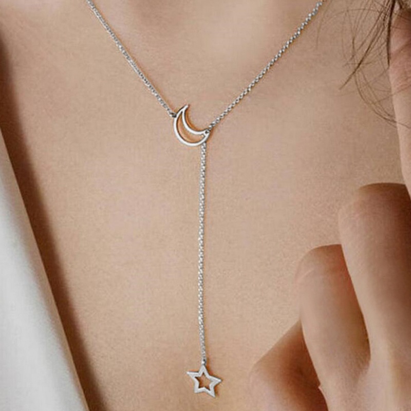 Vòng cổ Dáng Dài Mặt Hình Ngôi Sao/Mặt Trăng Thời Trang Hàn Quốc