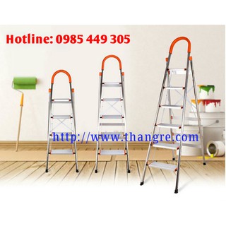 Thang nhôm inox tay vịn dùng cho mọi nhà chiều cao sử dụng 0,9m