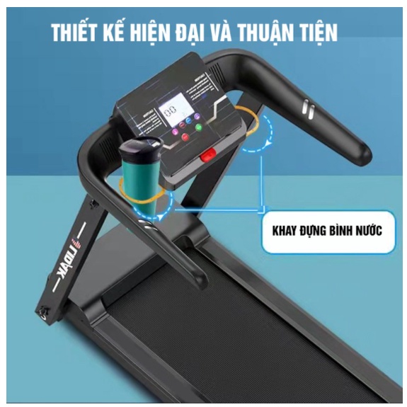 Máy Chạy Bộ JOBUR MC-006 - Tập yên tĩnh, chống xóc chống rung, tiết kiệm điện - Có thể gấp gọn. Tặng Con lăn tròn