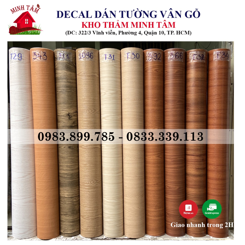 Giấy decal dán tường giả vân gỗ dán bàn tủ chống nước khổ 1.2m sẵn keo đẹp giá rẻ [có bán kèm dụng cụ thi công]