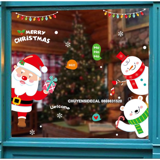 Decal dán tường Noel - Noel Hoạt hình chào lễ nhí