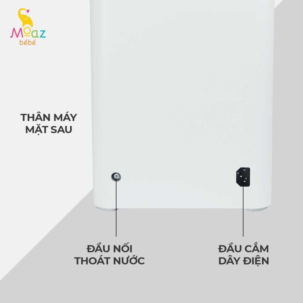 Máy Rửa Bình Sữa Moaz BéBé Màu Trắng Công Suất 525W, 220V/50Hz