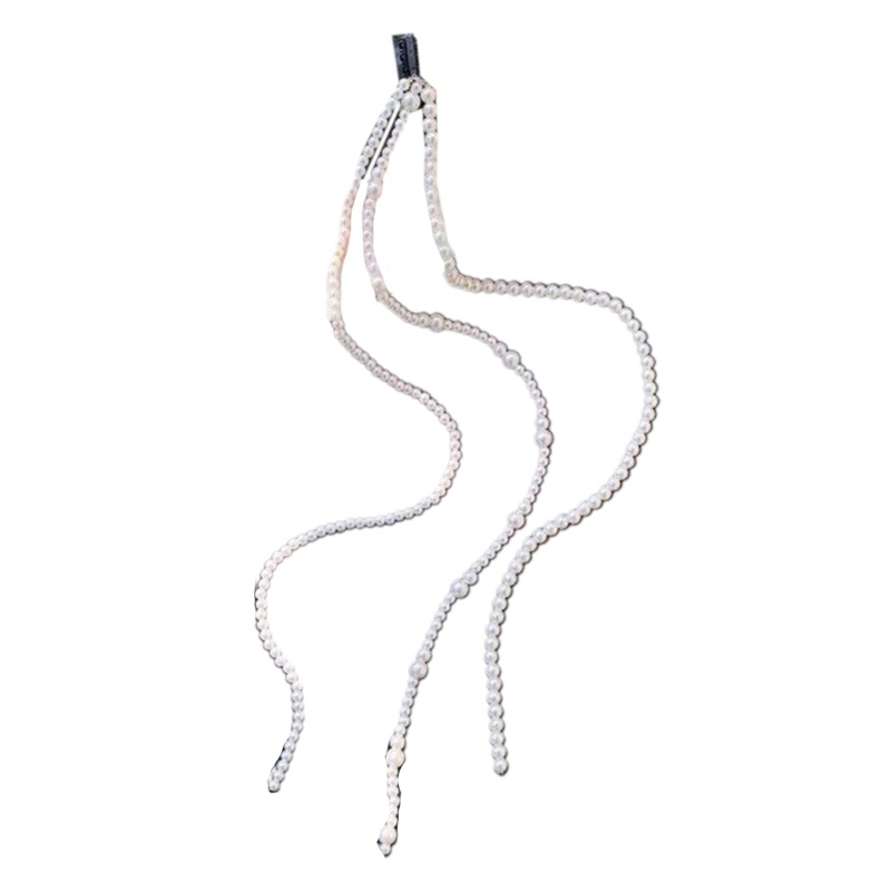 Kẹp Tóc Dạng Chuỗi Hạt Ngọc Trai Phối Tua Rua Thời Trang