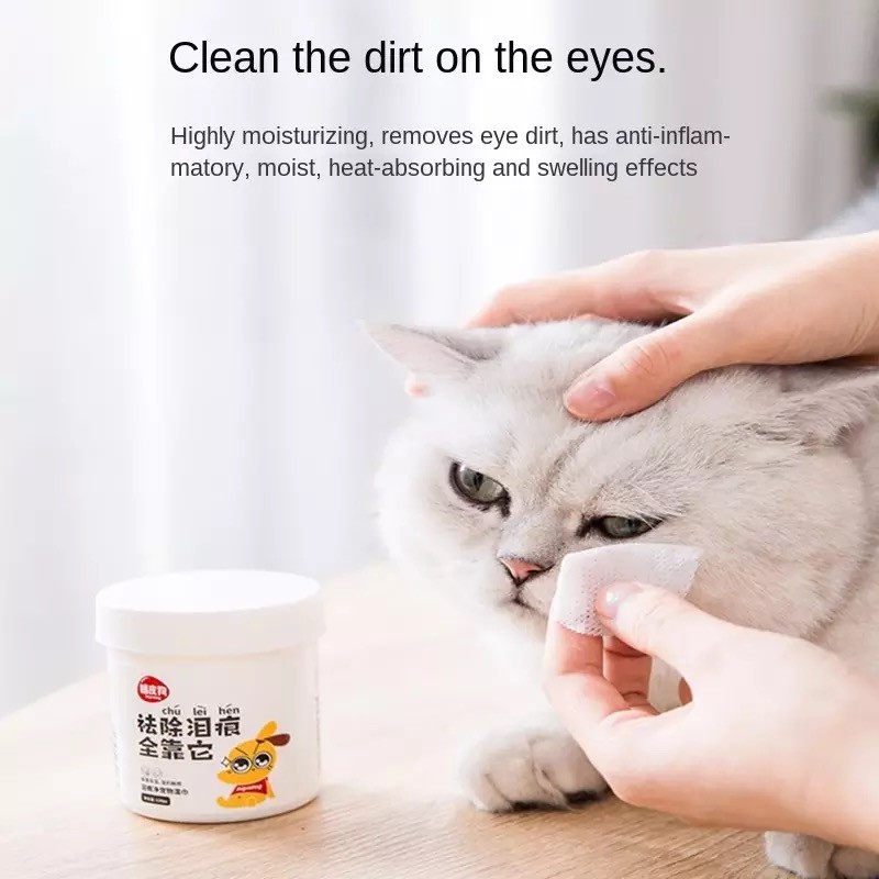 Khăn lau mắt, lau tai cho chó. Bông chăm sóc tai, mắt cho mèo. Chiết suất thiên nhiên cho đôi mắt sáng, tai sạch sẽ